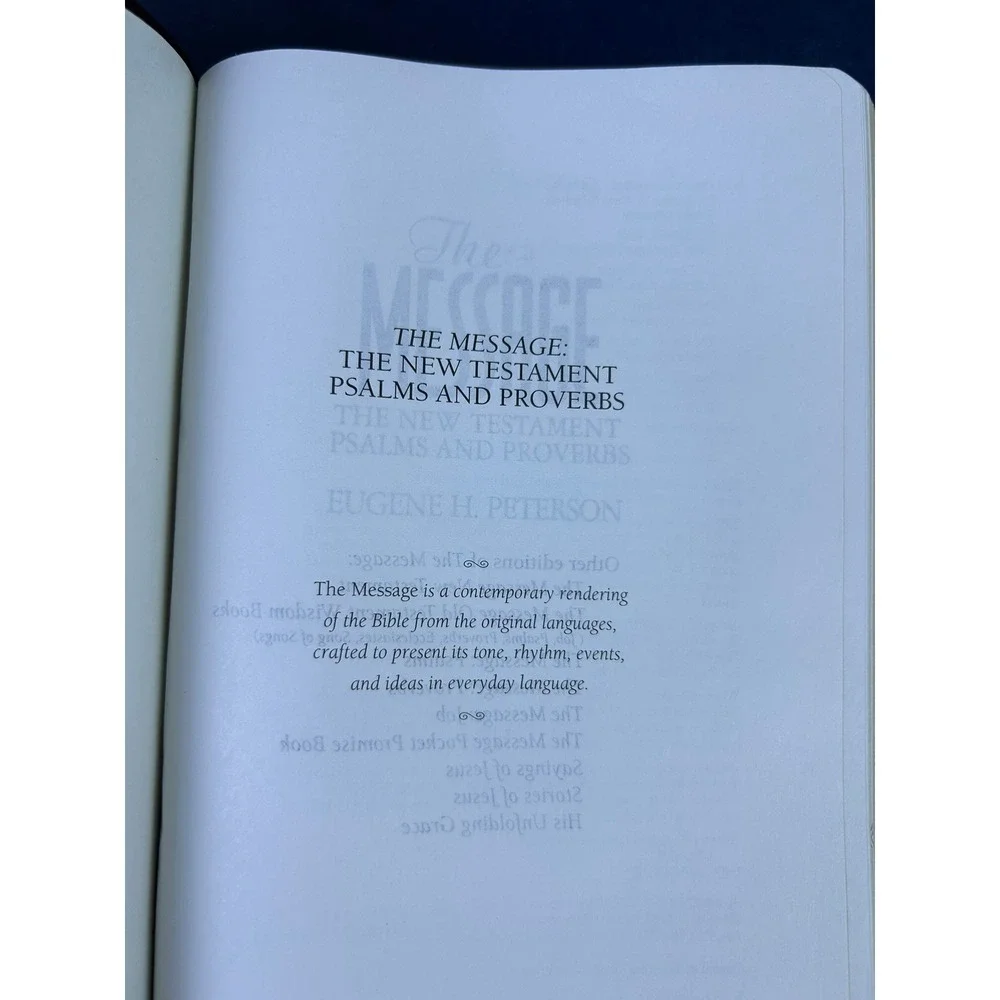 The Message New Testament Psalms Proverbs Burgundy Bonded Leather NavPress